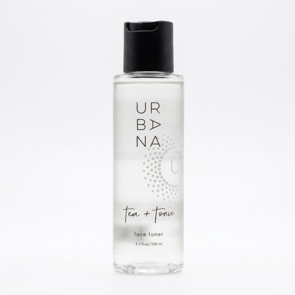 European Soaps Tea + Tonic alcohol-free face toner 3.3 fl oz in clear and black bottle