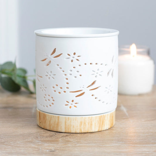 Dragonfly Matte Ceramic Oil Burner / Wax Warmer