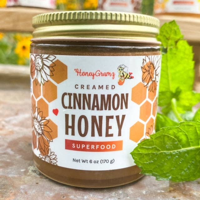 Organic Cinnamon Honey – 100% Raw NY Creamed Honey, 6 oz