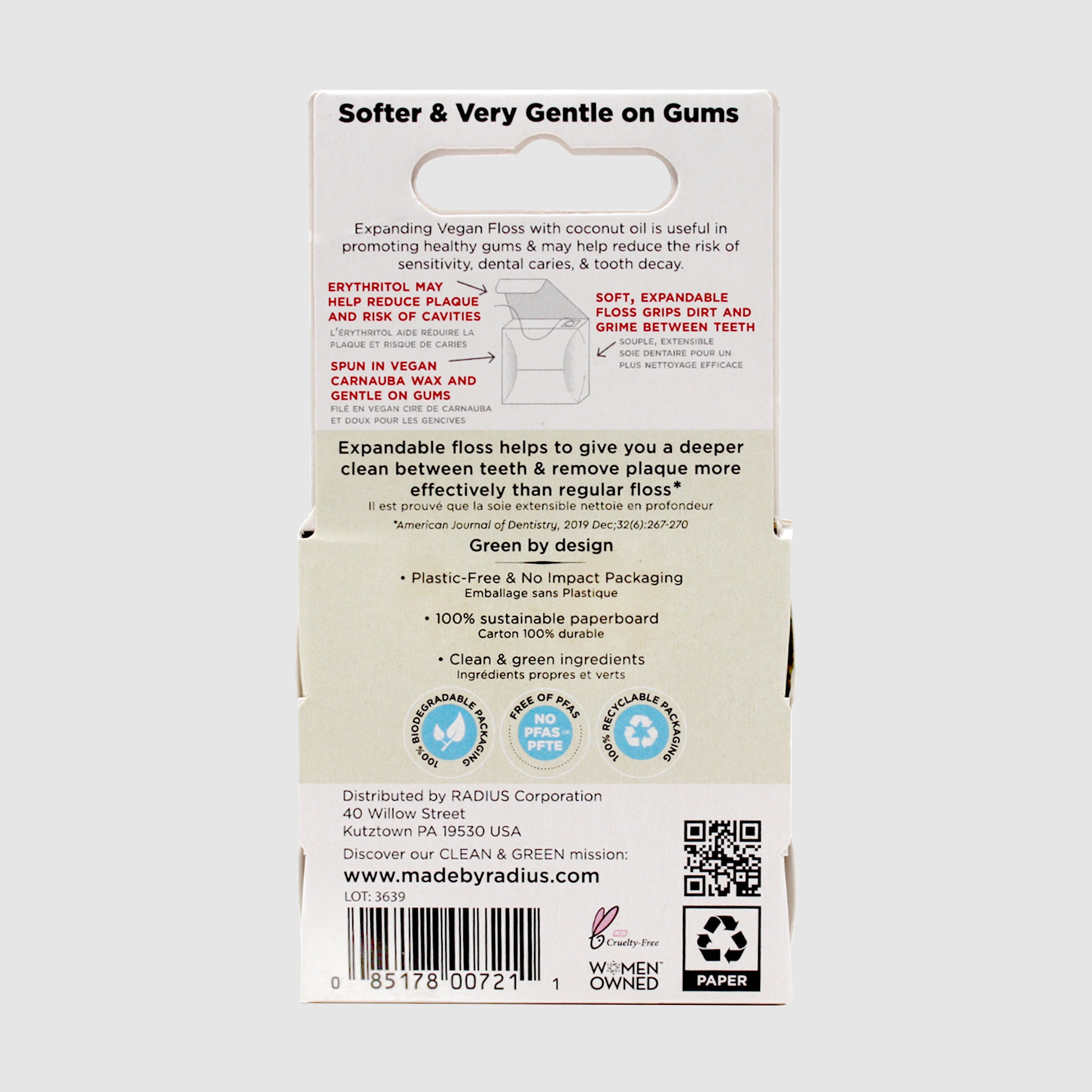 Radius Vegan Clove Cardamom Sponge Floss 55yd