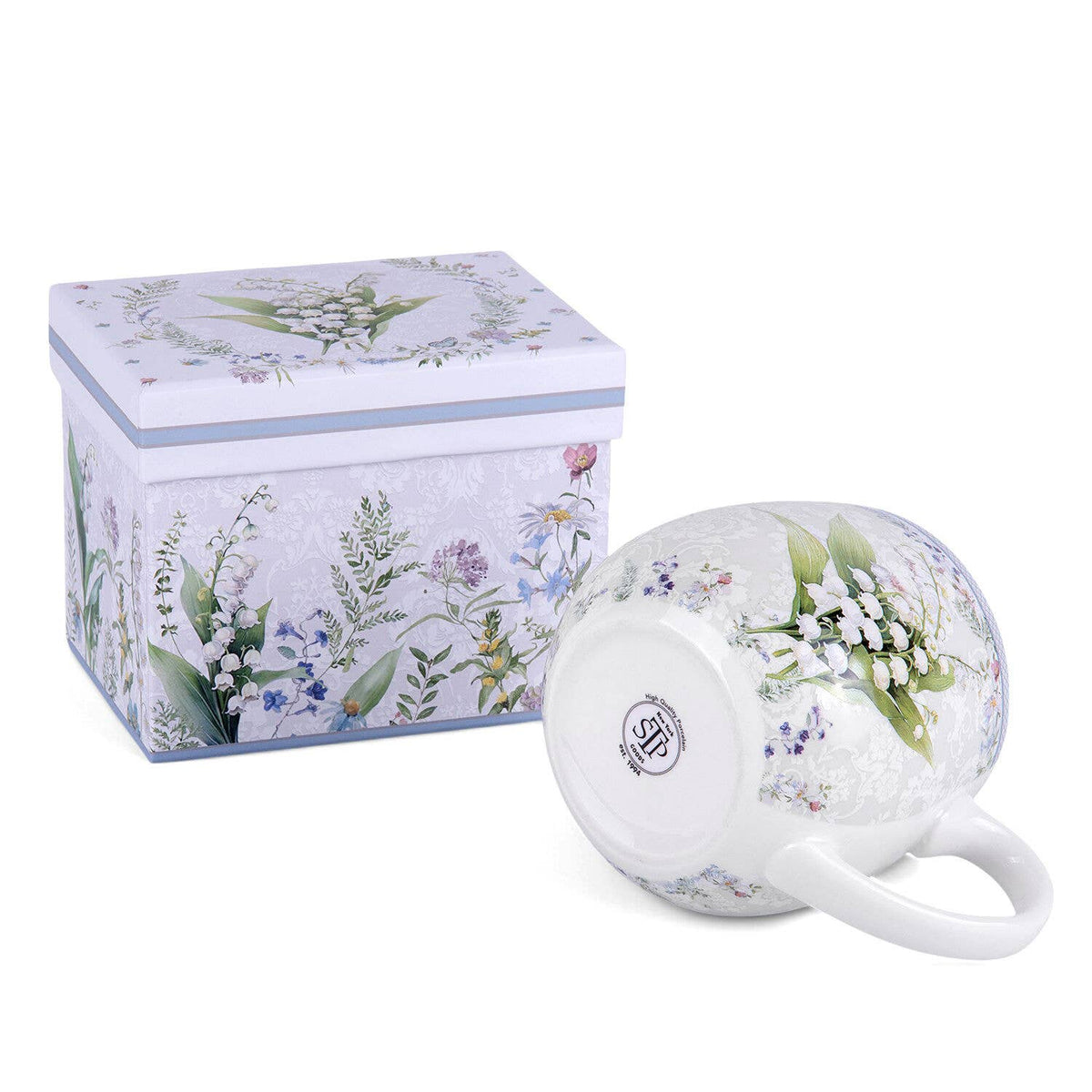 Lily of the Valley big belly mug with delicate floral design