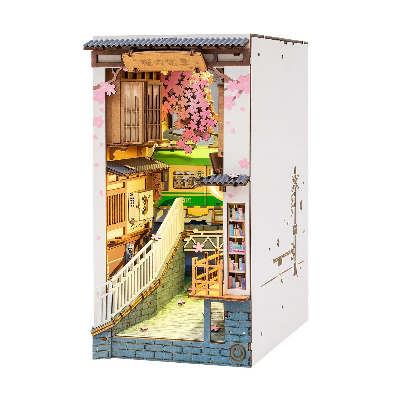 DIY Miniature House Book Nook Kit - Sakura Densya