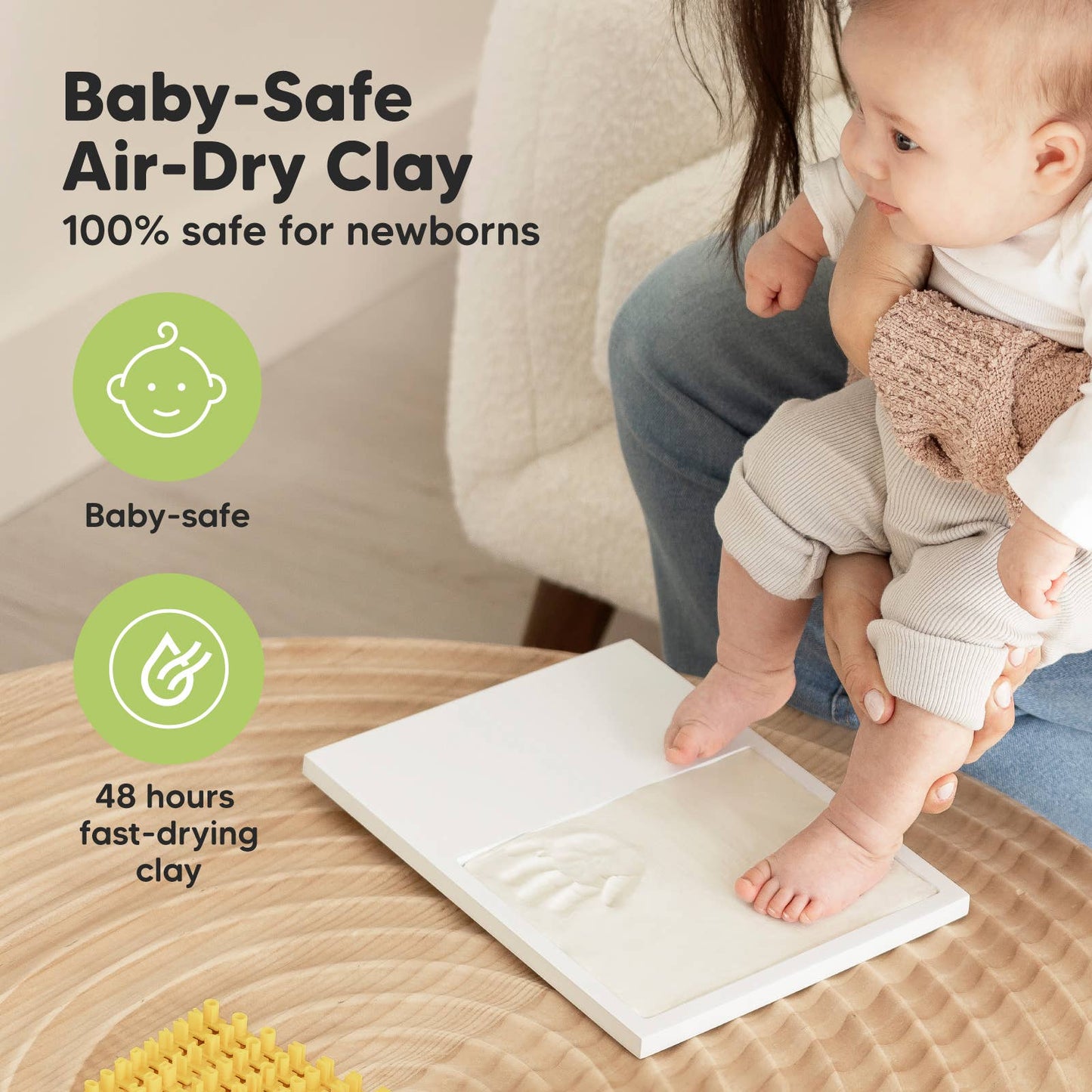 KeaBabies Baby Handprint, Footprint Keepsake Solo Frame