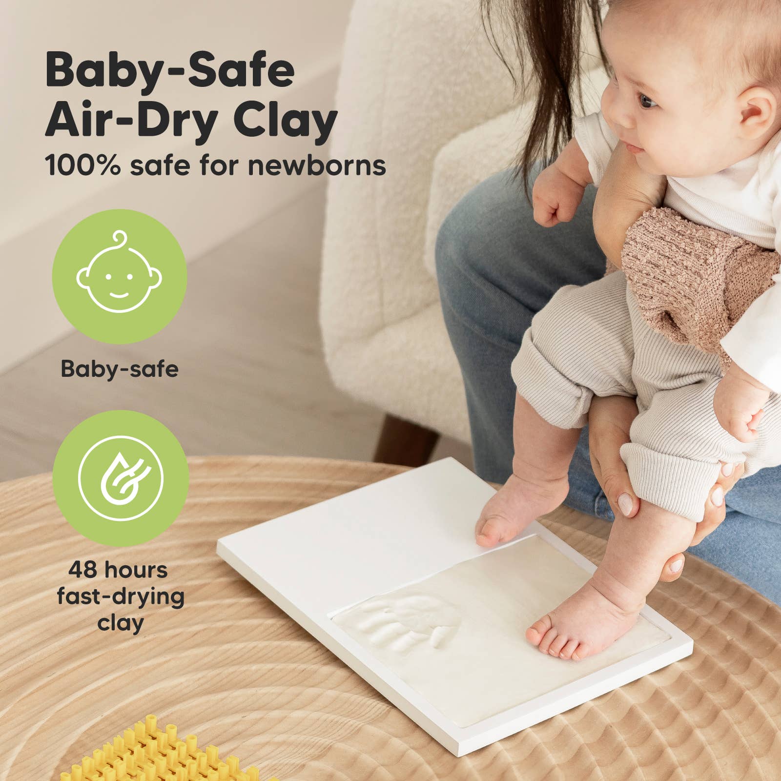 KeaBabies Baby Handprint, Footprint Keepsake Solo Frame