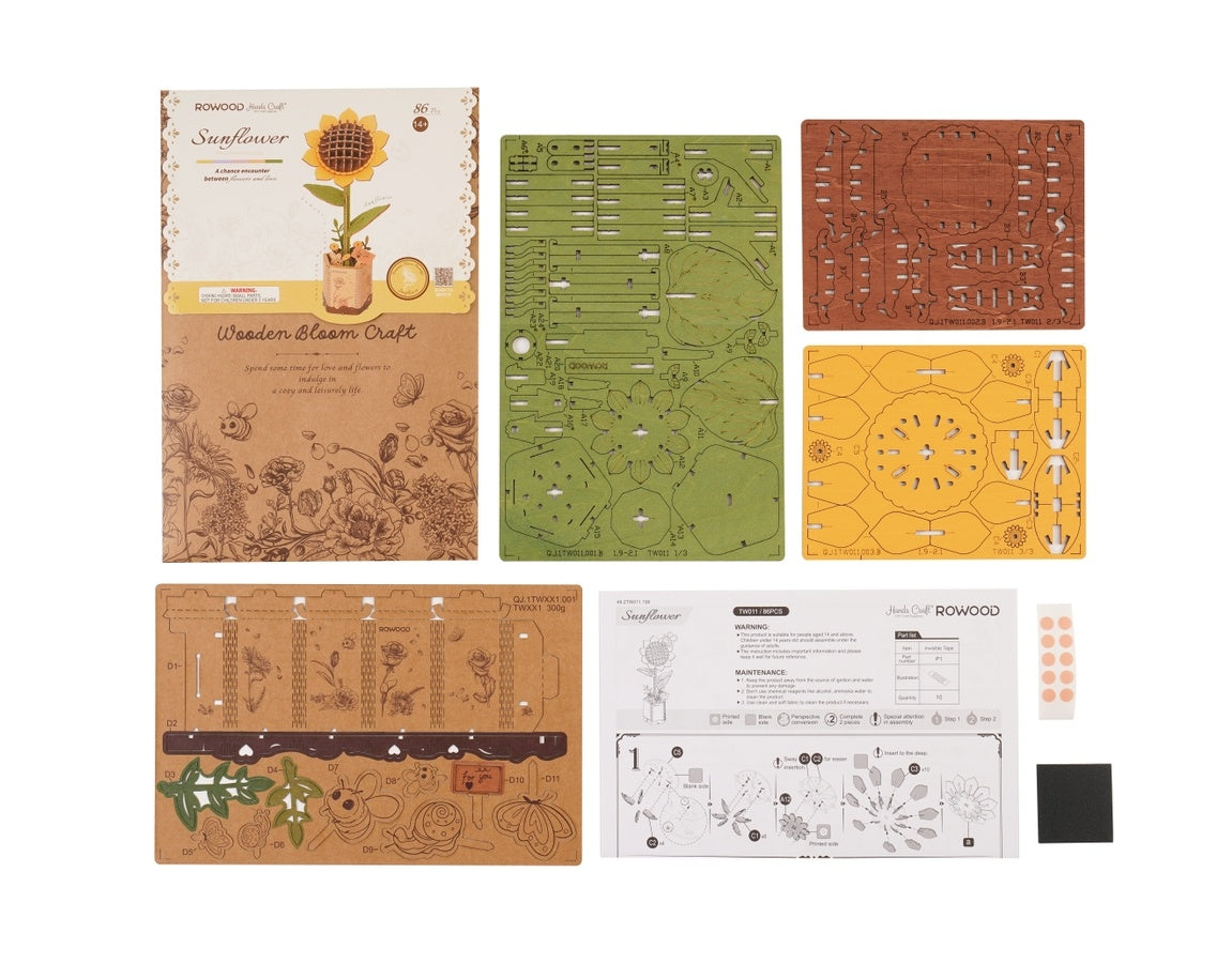 3D Wooden Flower Puzzles - Sunflower