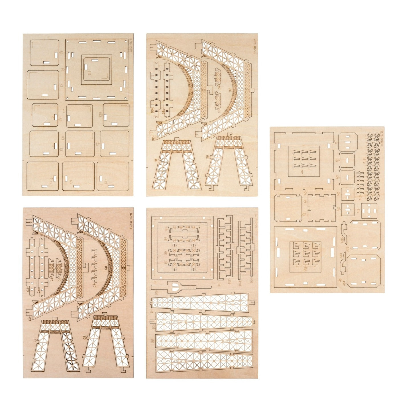 3D Laser Cut Wooden Puzzle - Eiffel Tower