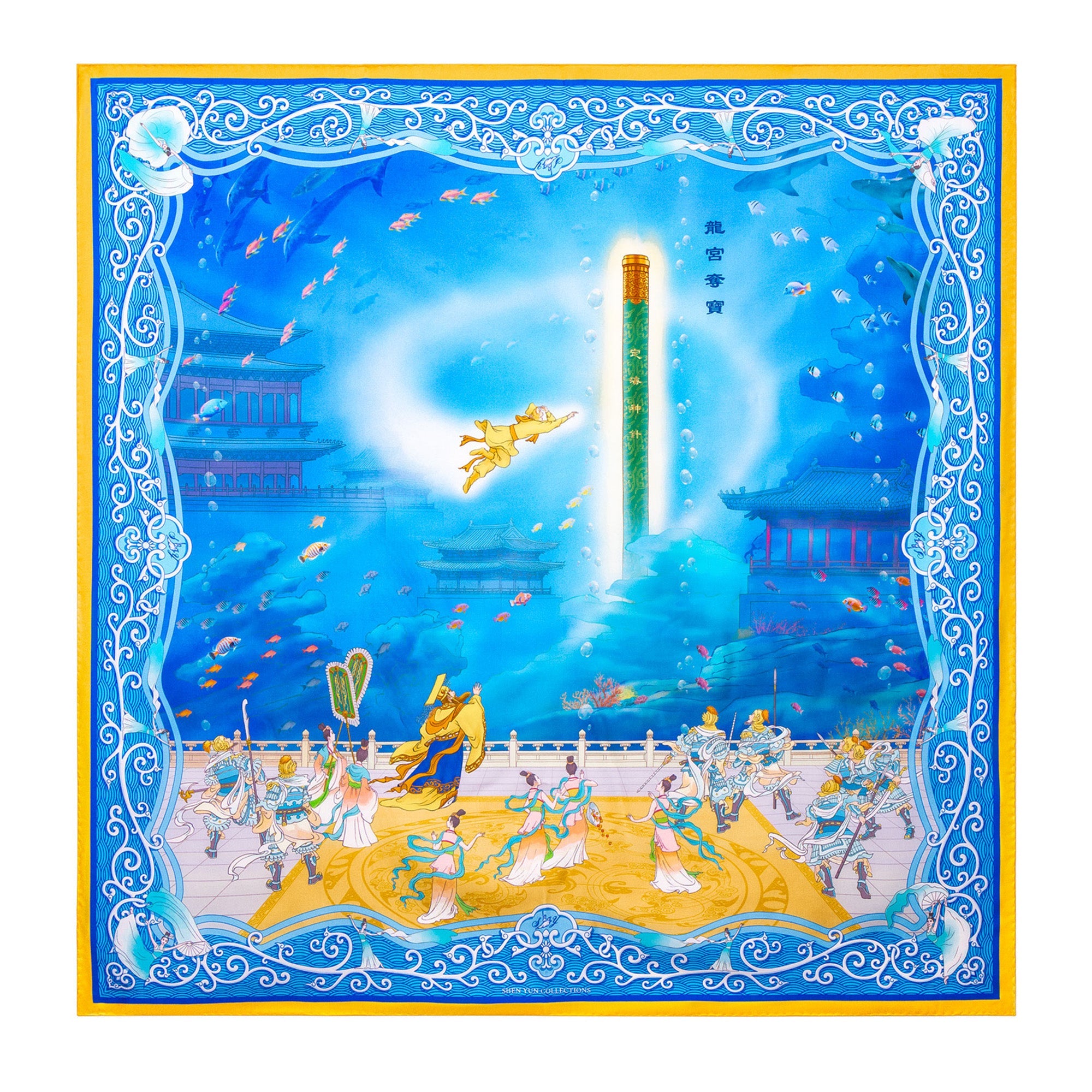 Monkey King and the Dragon Palace Silk Scarf
