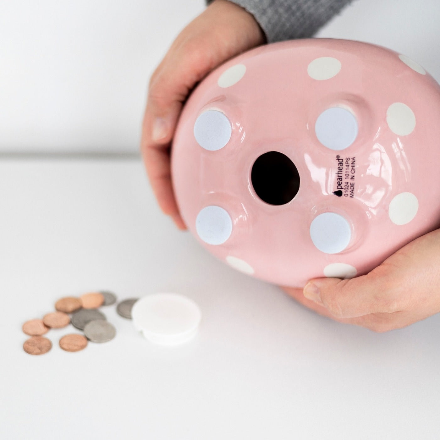 Polka Dot Piggy Bank - Pink