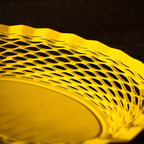roger orfevre stainless steel oval bread basket pollen yellow