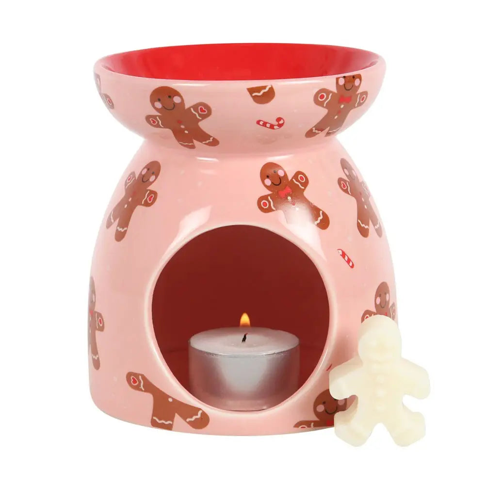 Christmas gingerbread ceramic wax melt burner with tealight