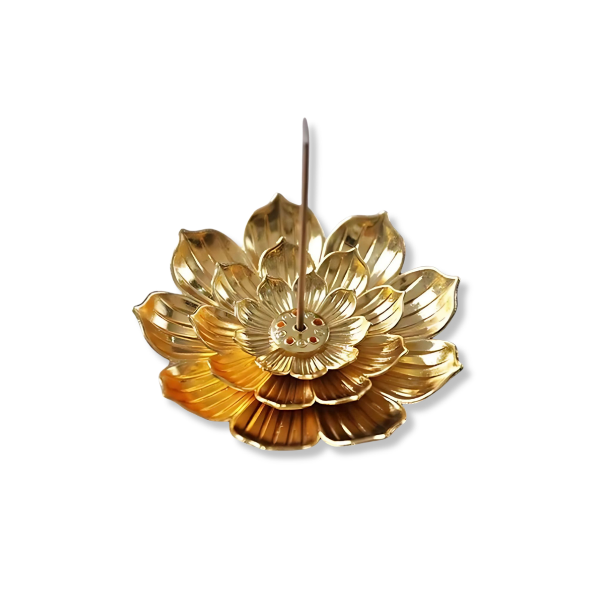 Golden Lotus incense holder with ash catcher