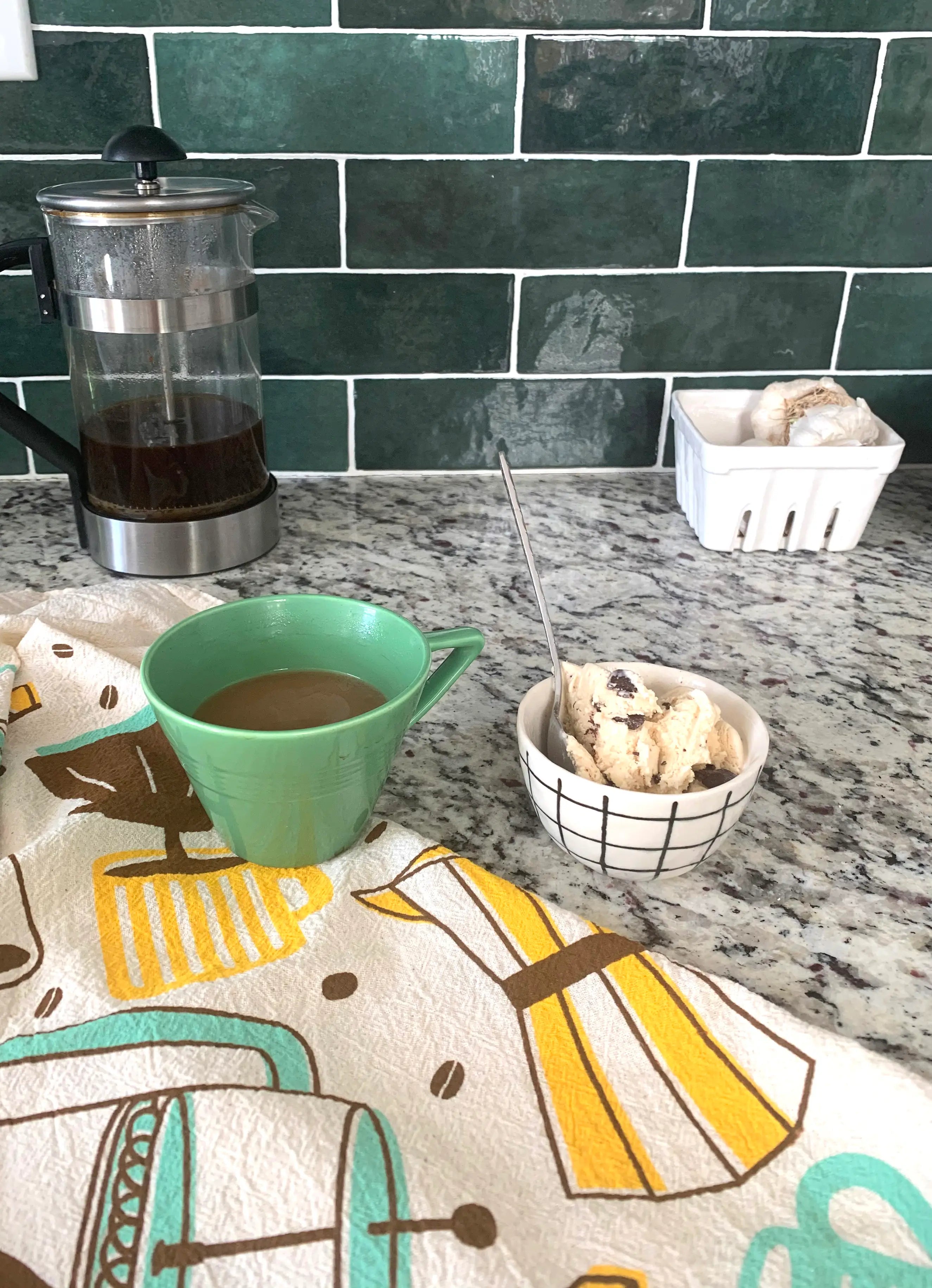 100% cotton coffee-themed dish towel