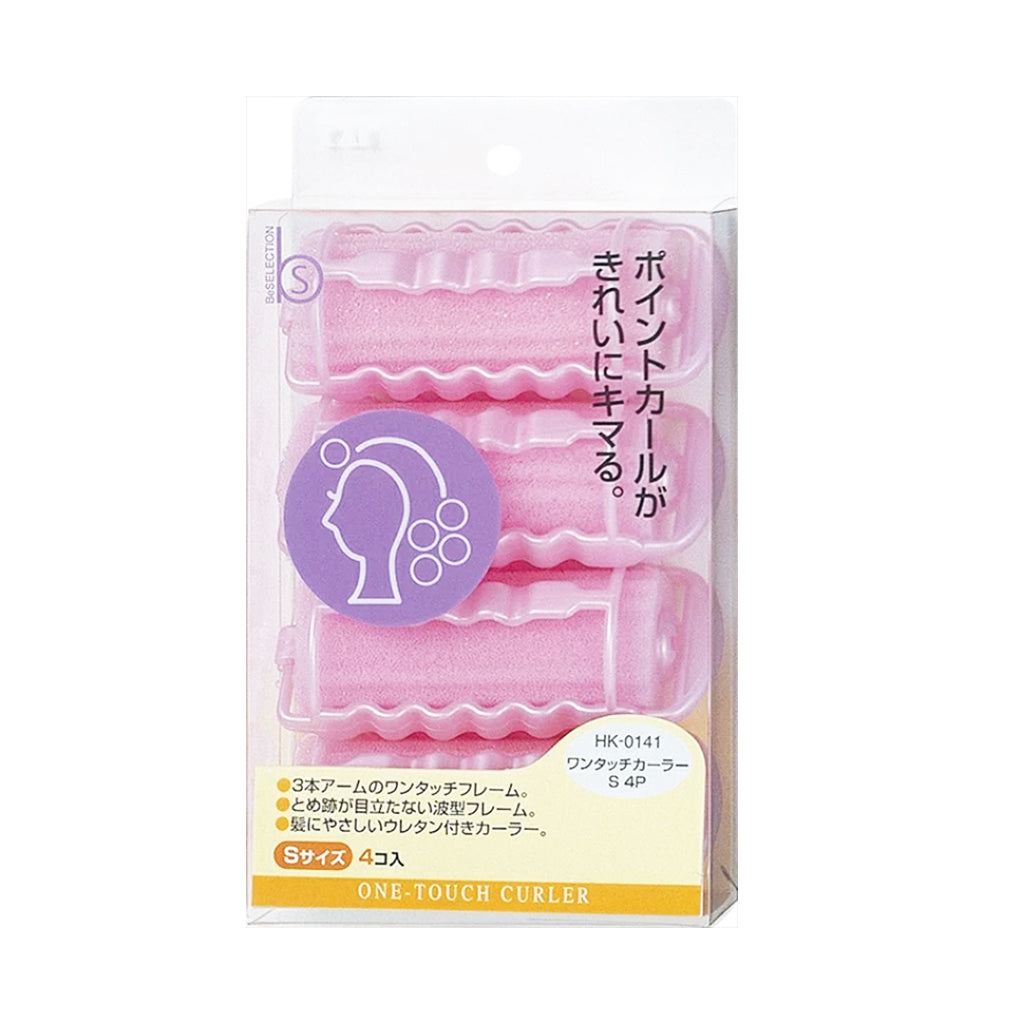 KAI BeSELECTION One-touch Curler pink heat-free hair rollers 4-pack