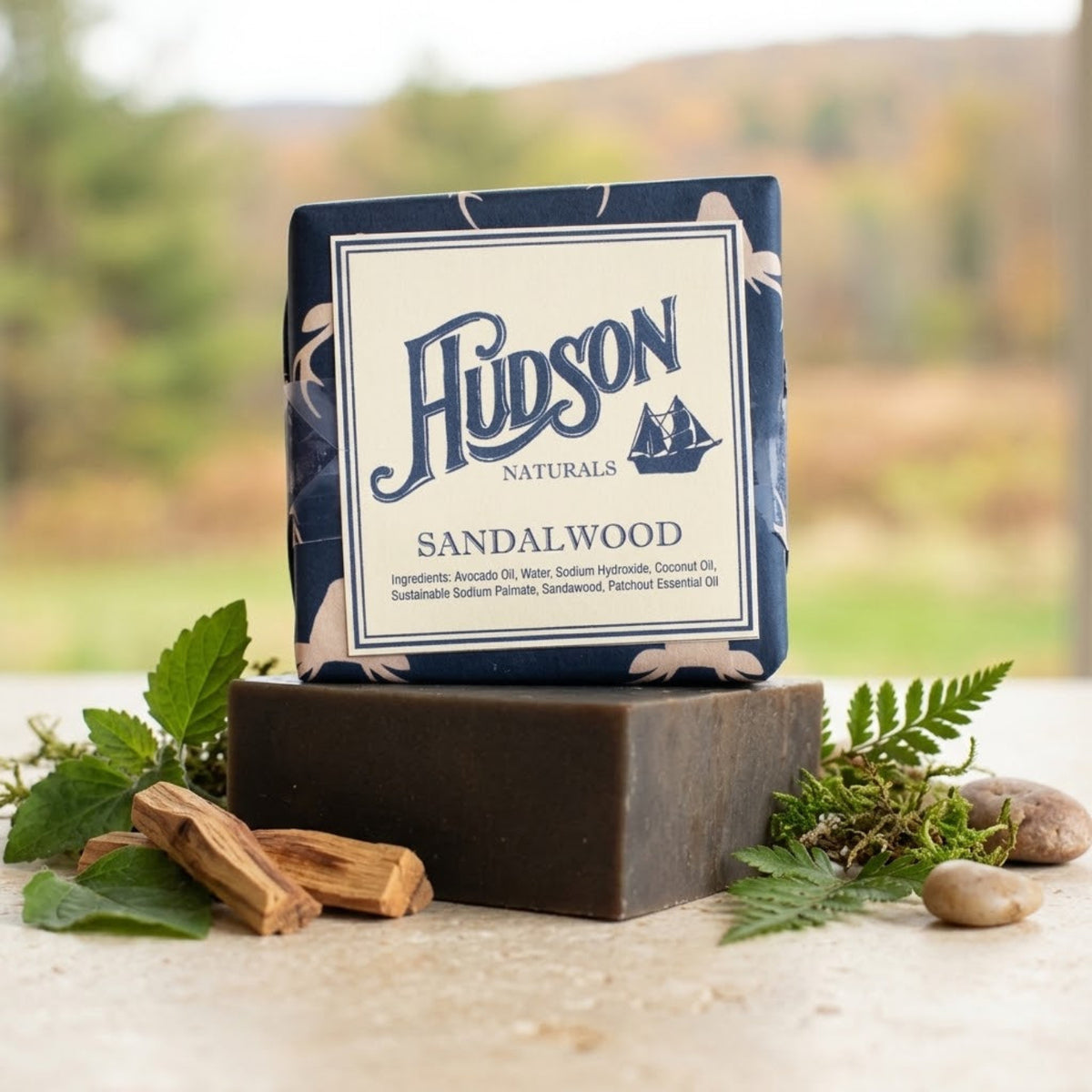 Hudson Naturals Sandalwood Soap with sandalwood and patchouli oils
