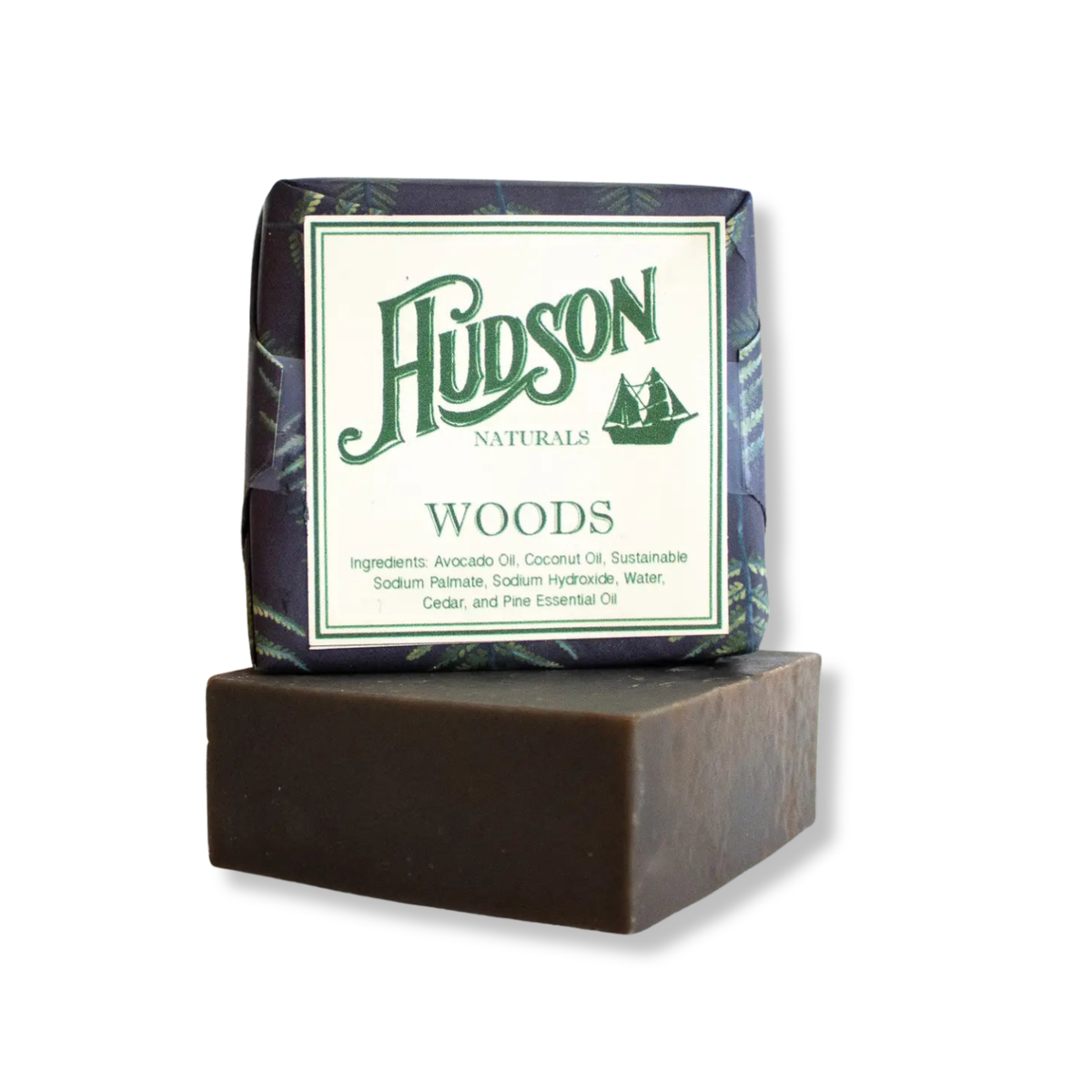 Hudson Naturals Woods Soap with blue spruce balsam and cedarwood