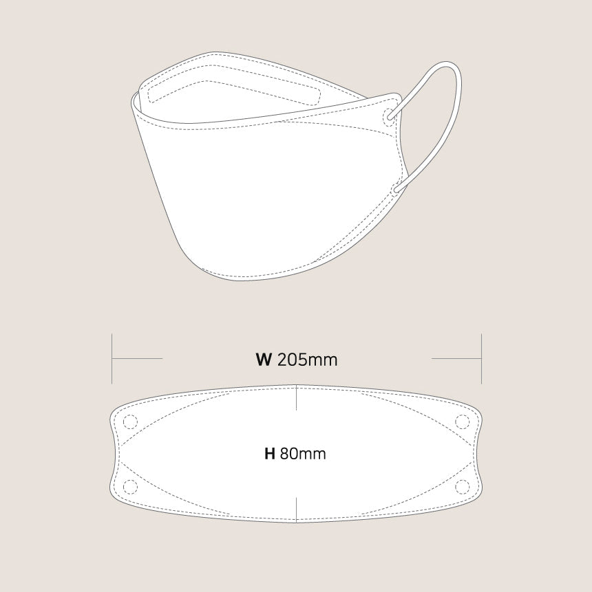 Individual black KF94 healthcare mask