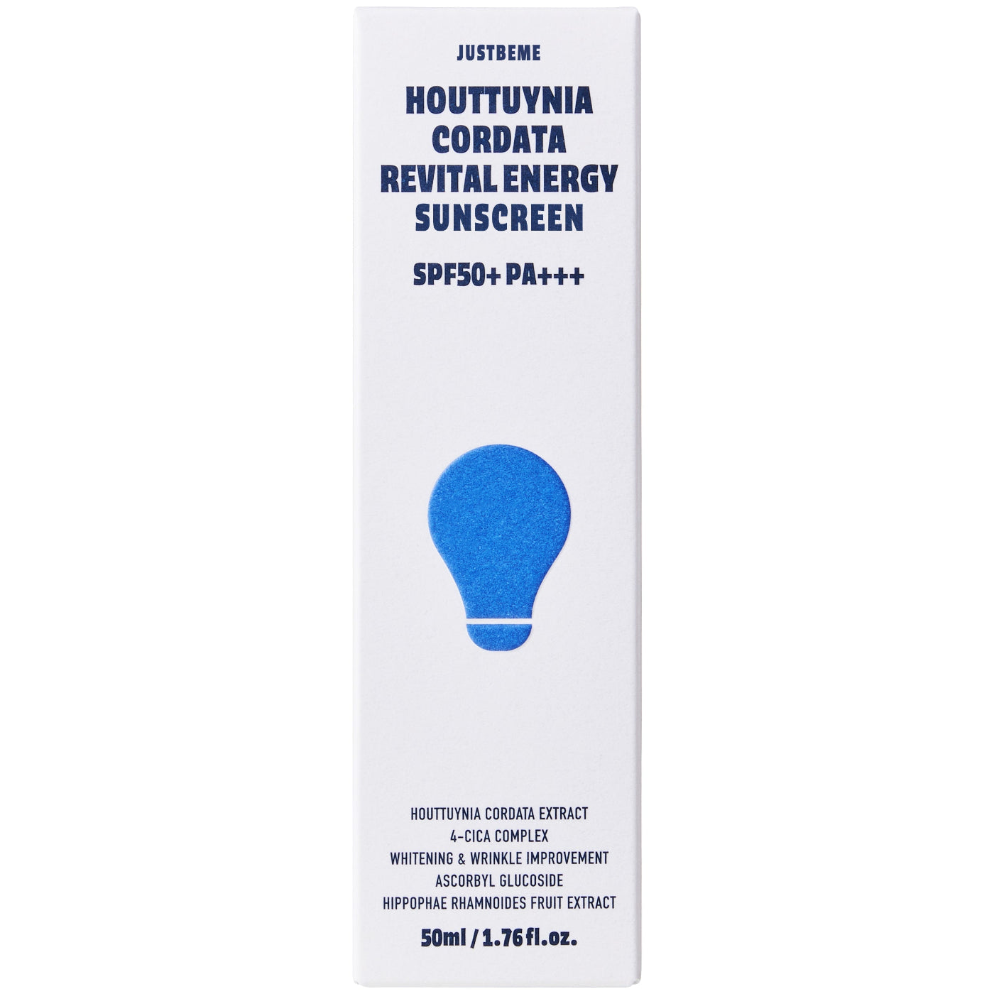 JUSTBEME energy sunscreen 50ml packaging