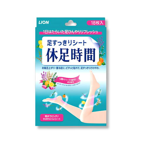 Lion Kyusoku Jikan Cooling Foot Gel Sheets 18 Sheets