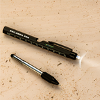 Metal multi-tool pen with LED light and screwdriver bits