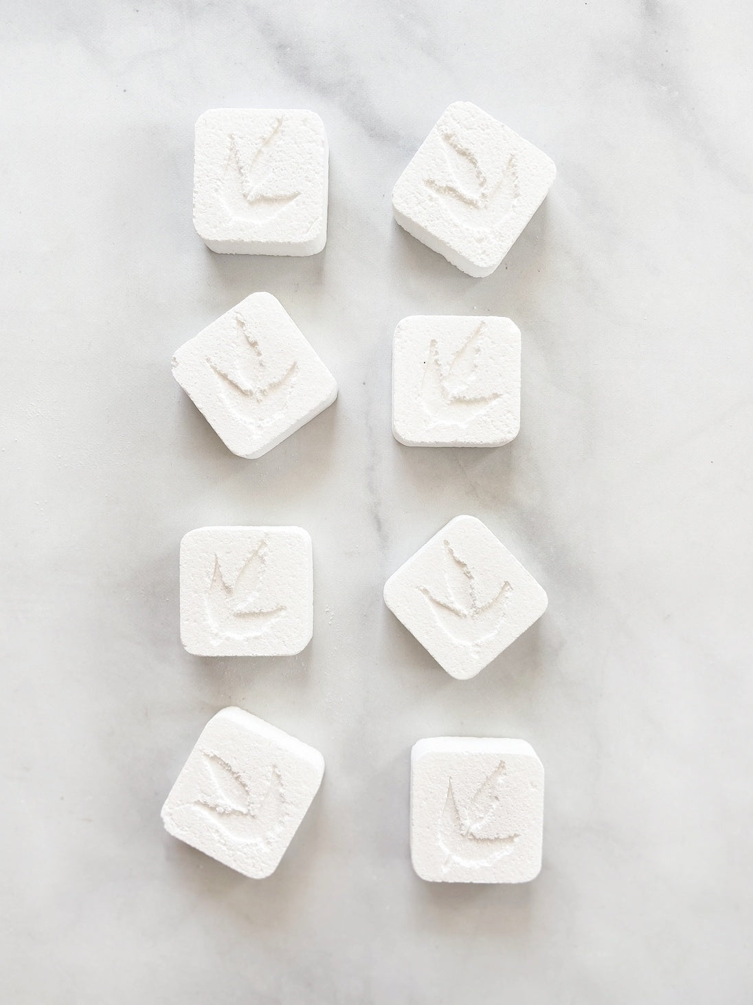 Fizzing toilet cleaning tabs with peppermint lemon and tea tree