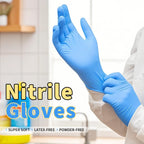 Latex-free and powder-free blue nitrile gloves for hygienic single-use protection