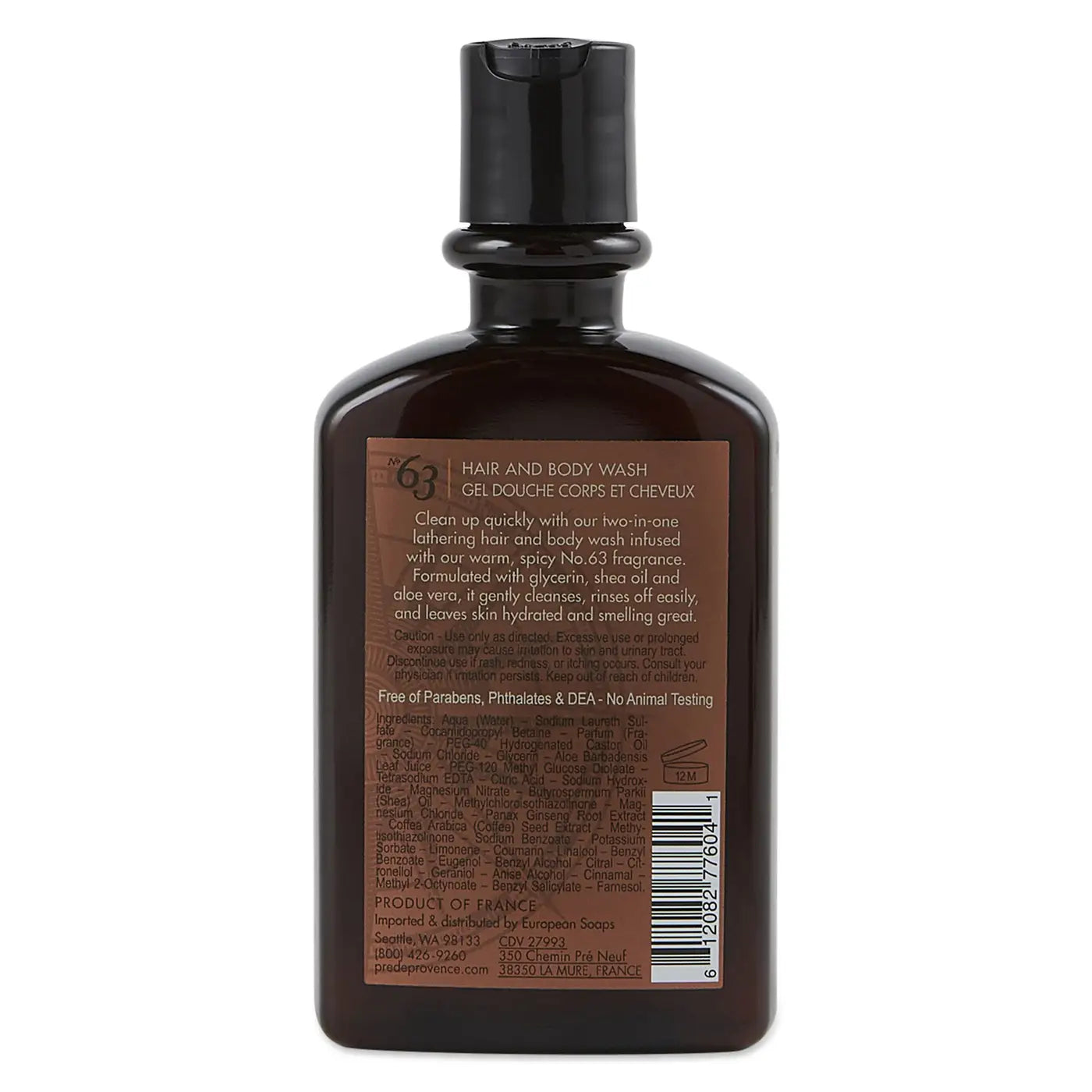 No. 63 body wash featuring warm spicy woody scent