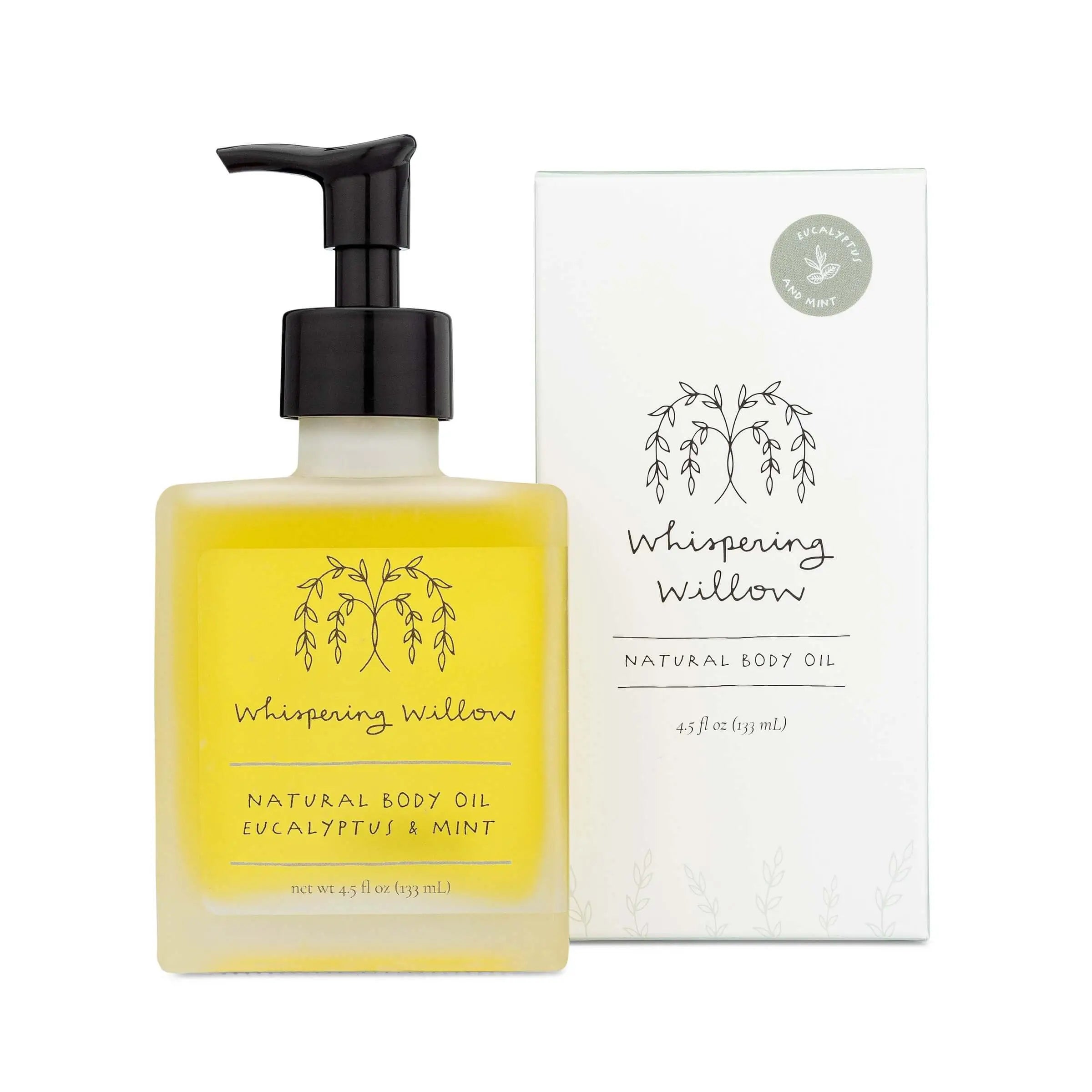 Organic eucalyptus mint body oil for soft hydrated skin