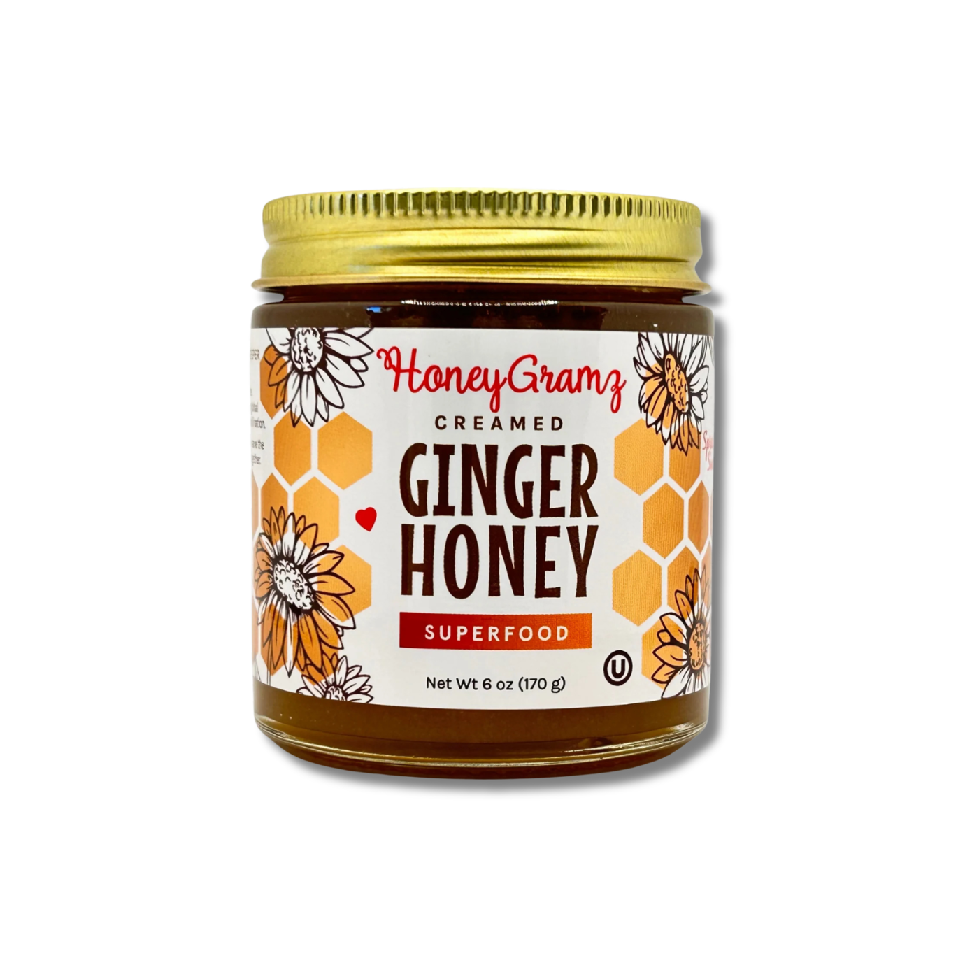 Organic ginger honey made with raw creamed honey