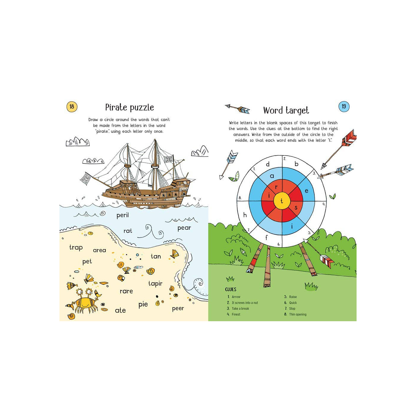 Usborne Word Puzzles & Games Book – Brain Teasers, Crosswords, and Word Riddles for Kids
