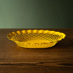 roger orfevre stainless steel oval bread basket pollen yellow