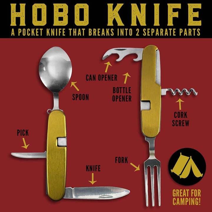 Lucky Jack camp cutlery with fork, spoon, and knife