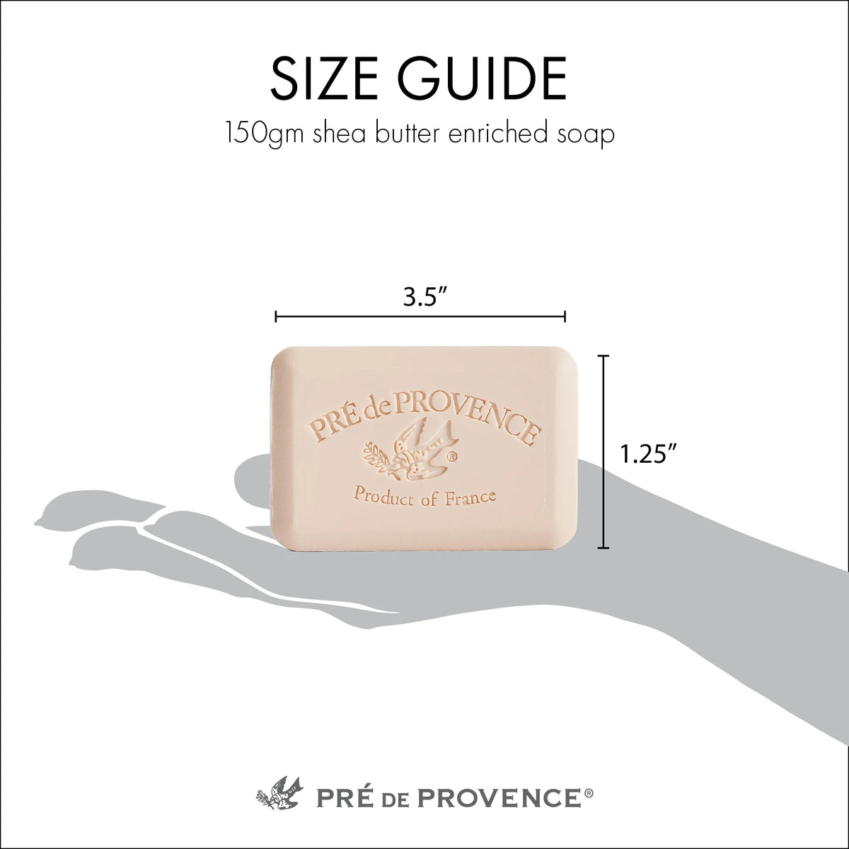 Pré de Provence Soap Bar 150g size guide