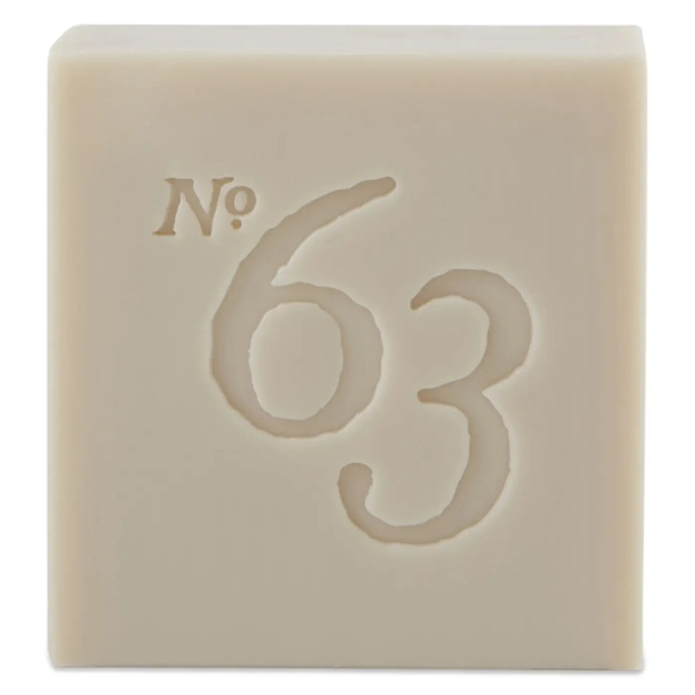 No. 63 men's soap featuring leather and tobacco notes