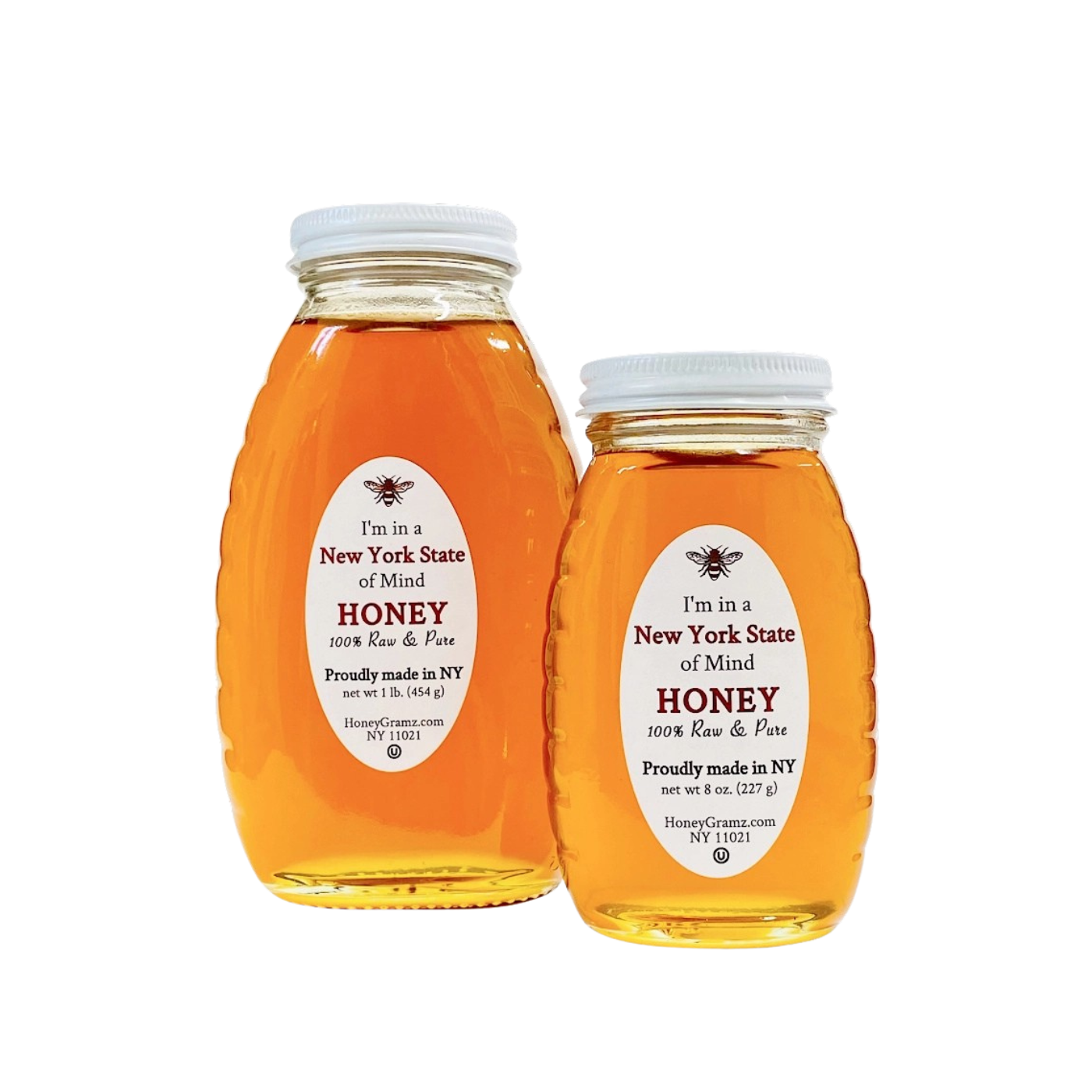 100% raw New York wildflower honey jar
