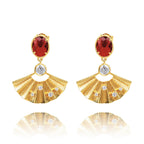 Radiant Fan Earrings Ruby