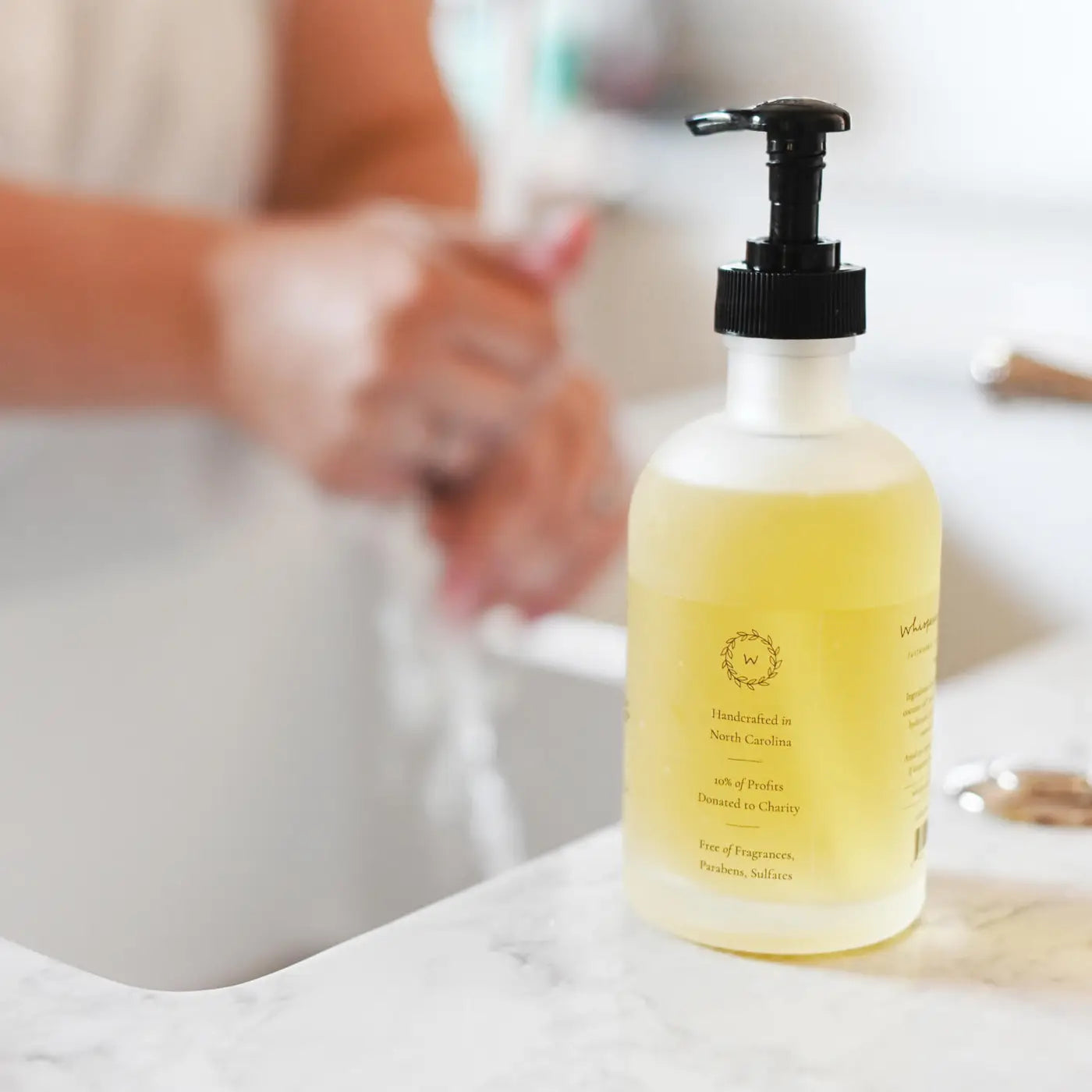Refillable peppermint hand soap for kitchen or bathroom sink