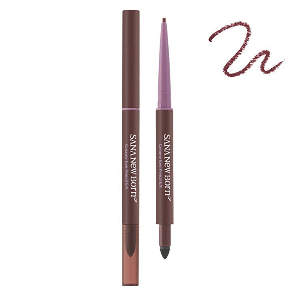 SANA creamy eyeliner pencil 1.5mm fine tip in Cassis Brown color