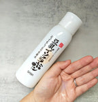SANA Nameraka Extra Moisture Skin Lotion NC – Japanese soy milk toner shown in use, demonstrating lightweight hydrating texture on hand
