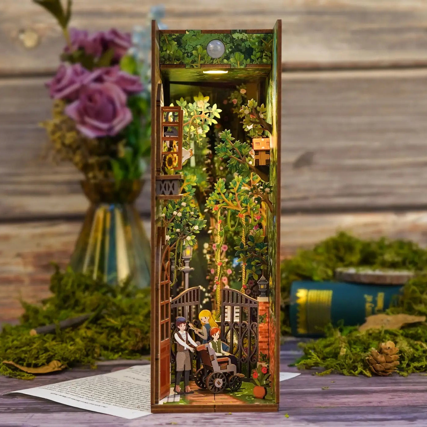 Secret Garden inspired DIY miniature book nook