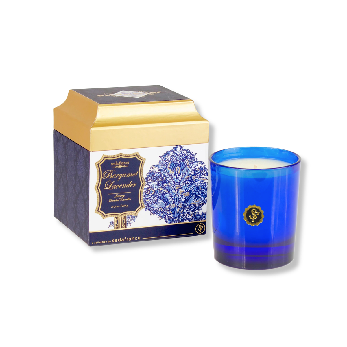 Seda France Bergamot Lavender Bleu et Blanc Boxed Candle 6.25 oz