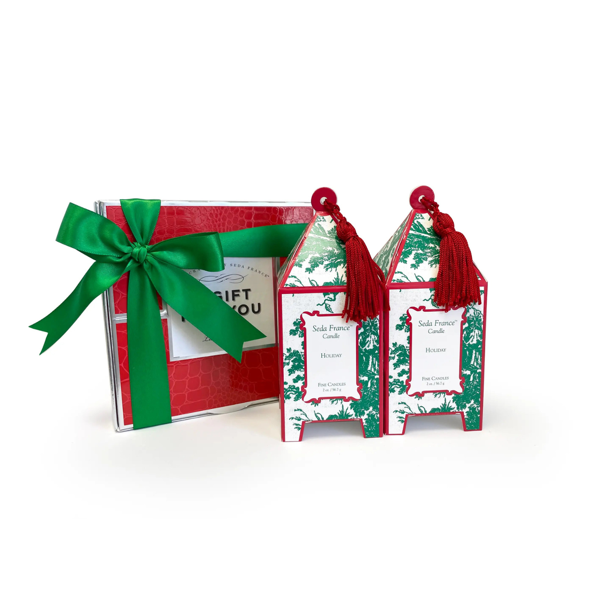 Seda France Holiday Mini Pagoda Gift Set with two scented candles