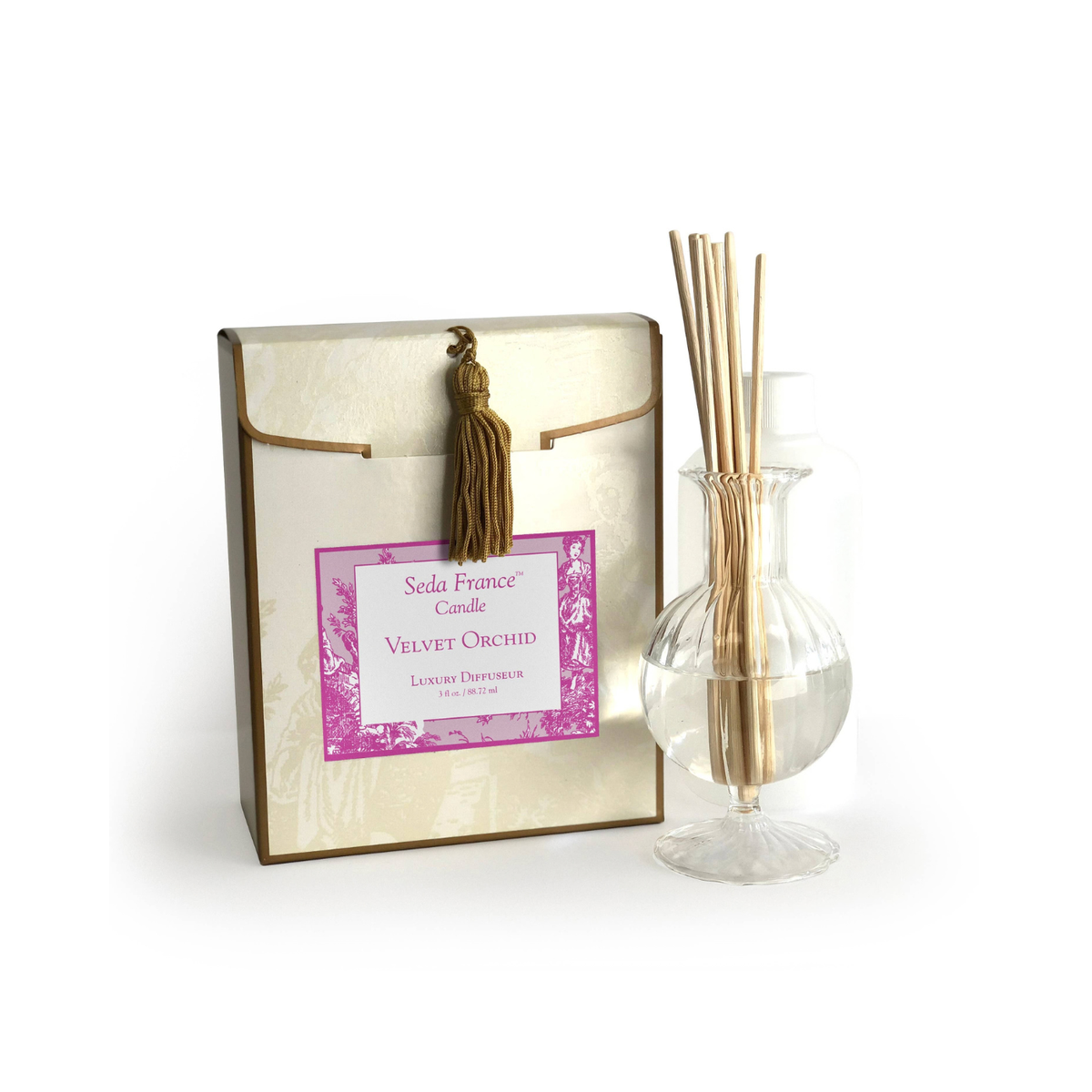 Seda France Mini Velvet Orchid Classic Toile Diffuseur Set