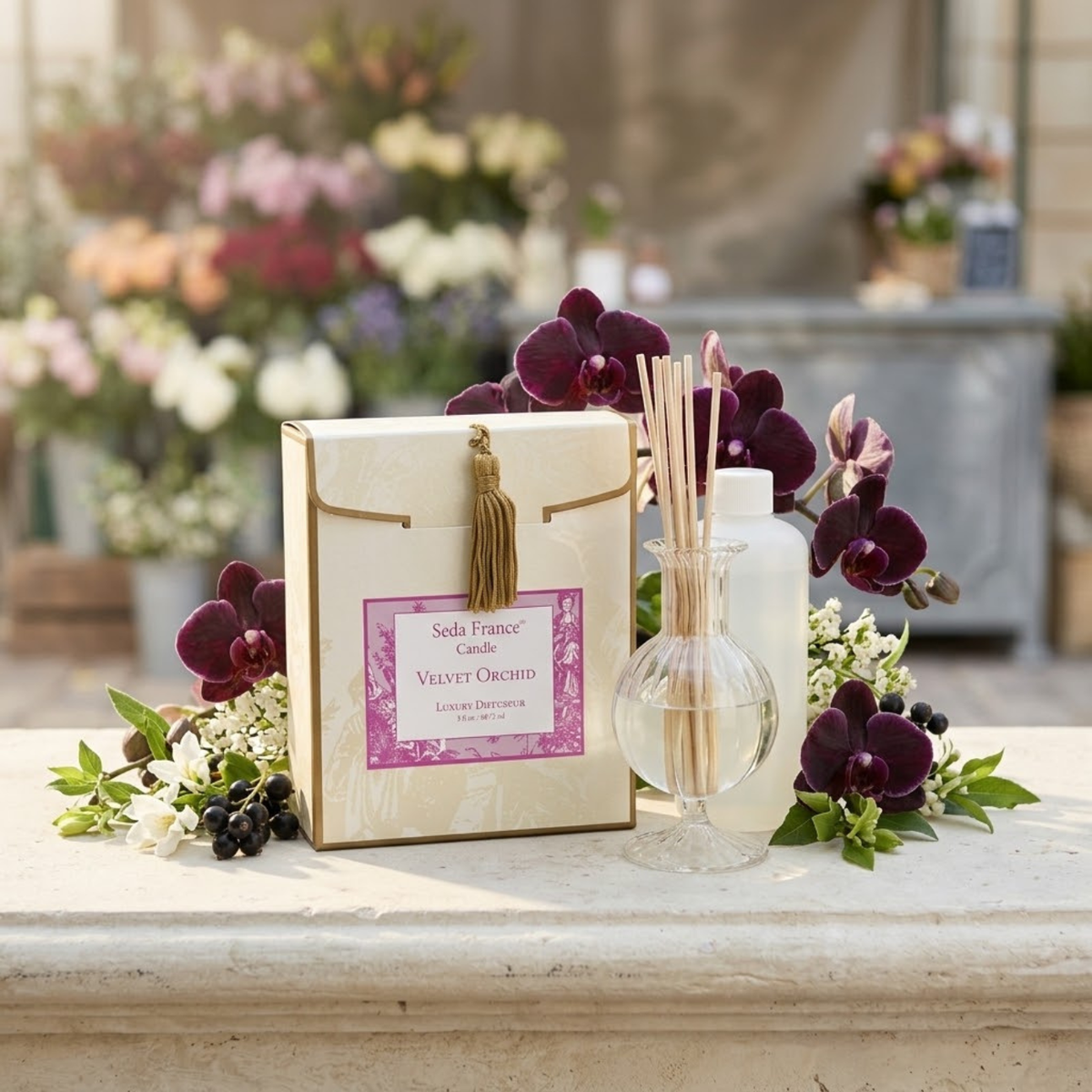 Seda France Mini Velvet Orchid Toile Diffuseur