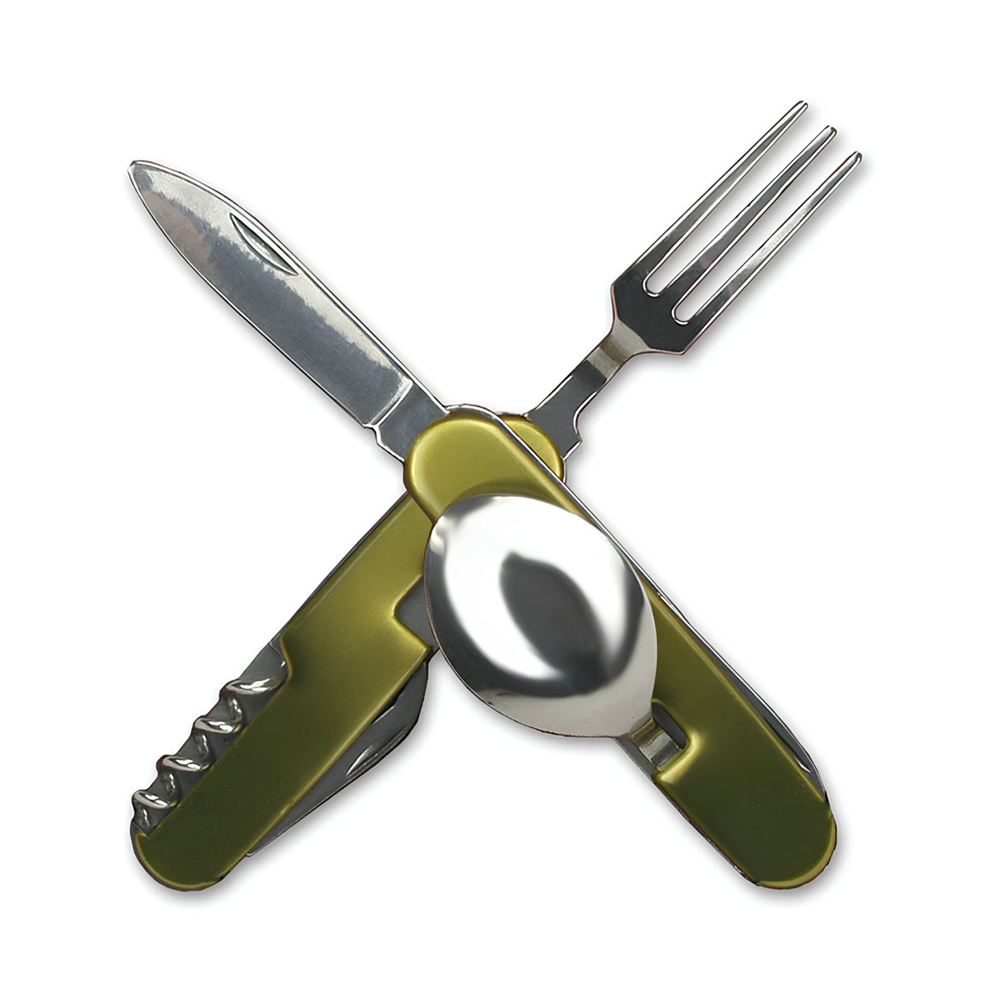 Compact camping utensil multi-tool for hiking and travel