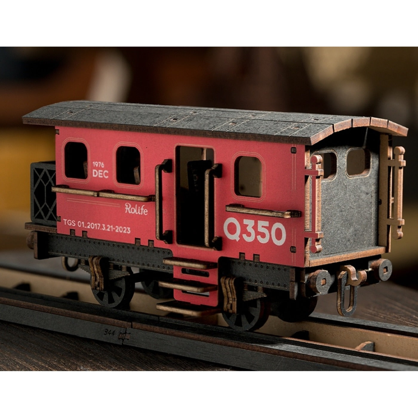 Rolife Steam Journey wooden train model with station