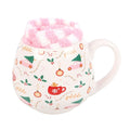 Sugarplum Christmas printed mug with pink fluffy socks gift set