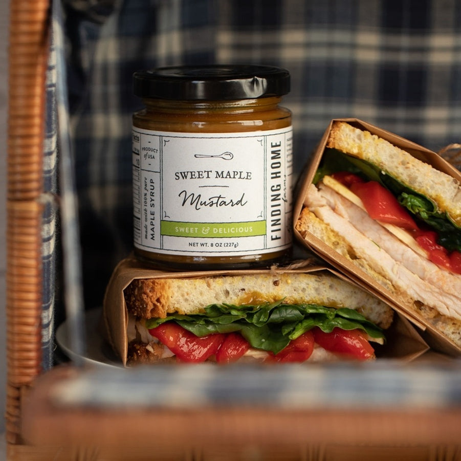 8 oz jar of Finding Home Farms Sweet Maple Mustard