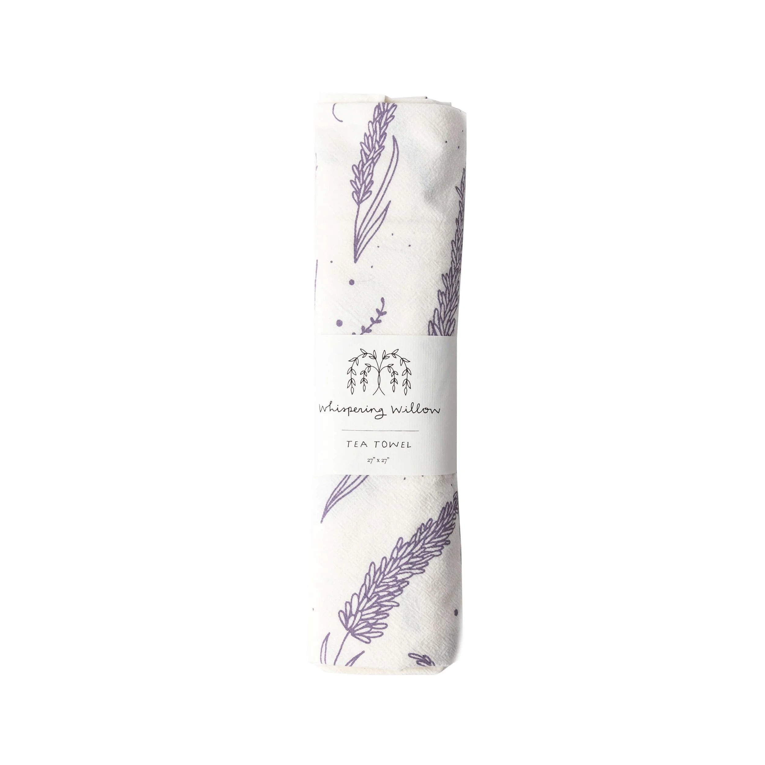 Whispering Willow Lavender Tea Towel – Natural Flour Sack Kitchen Cloth