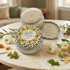 Tyler Candle Company High Maintenance 3 oz candle with floral and woody fragrance