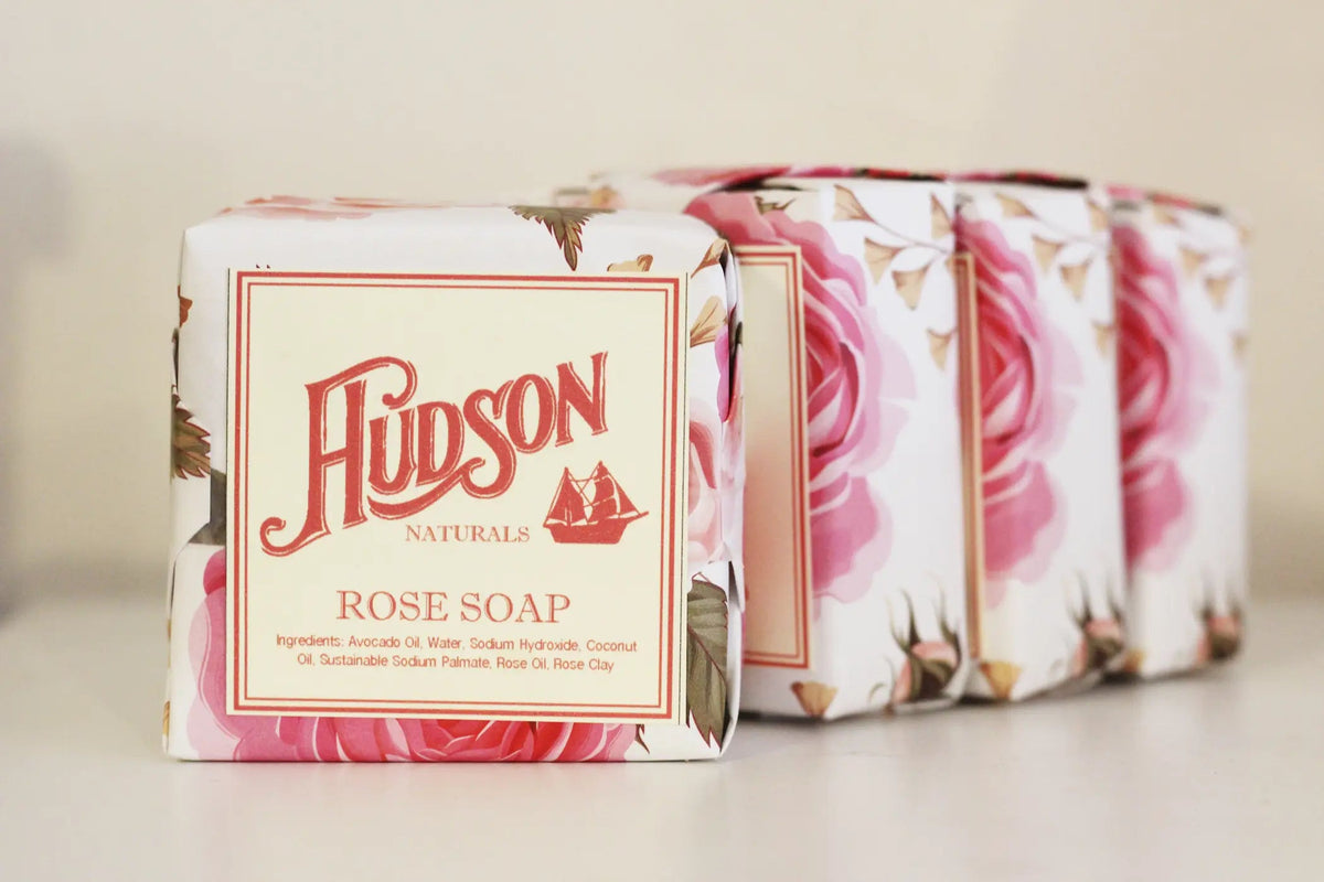 Hudson Naturals Rose Soap with natural rose geranium fragrance